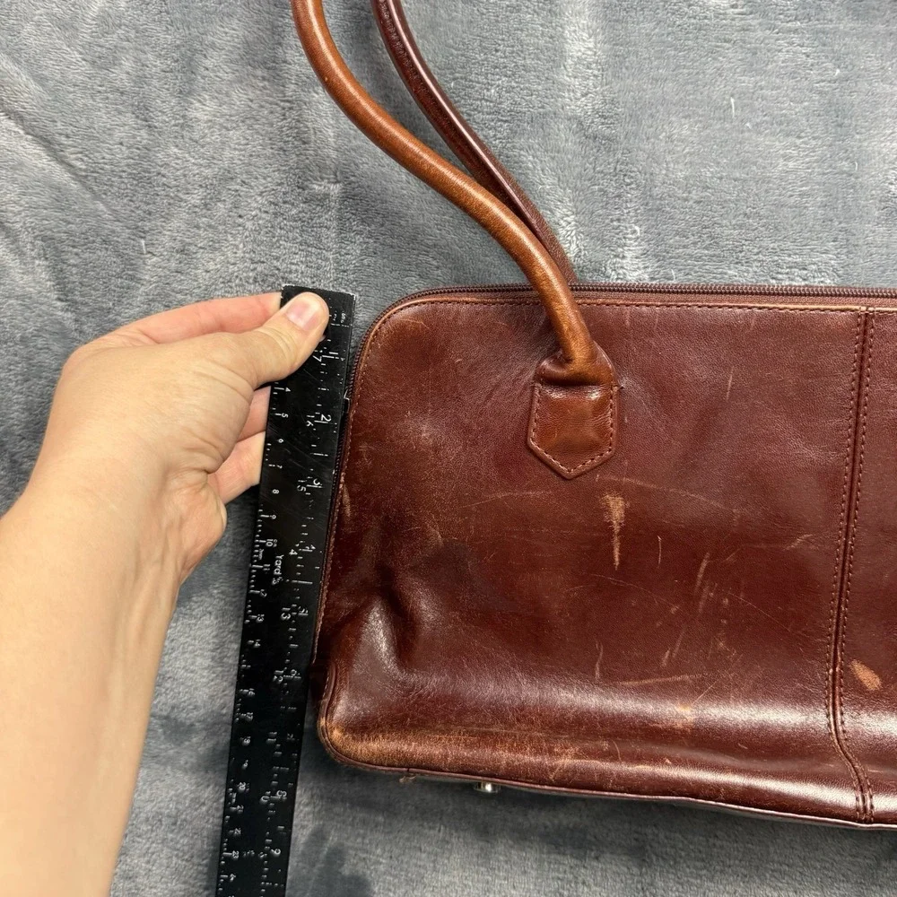 Vintage HOBO International Brown Leather Shoulder Bag Purse Satchel Tote